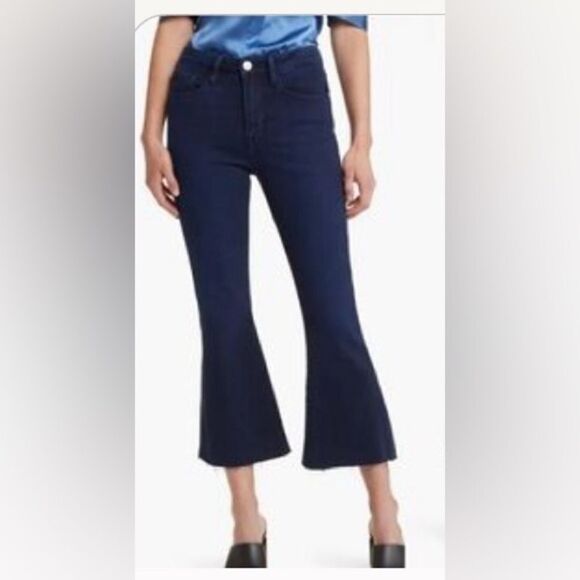 FRAME Jeans Le Crop Flare Jeans Raw Released Hem Palmetto Distressed. 29 NWT - Picture 1 of 9